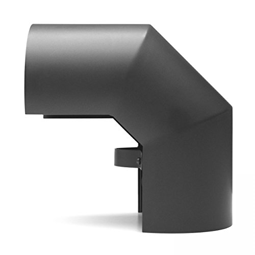 raik SH122-120-gg Rauchrohrbogen / Ofenrohr 120mm – Thermoschild doppelt 90° gussgrau - 3