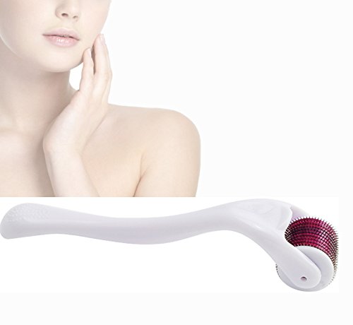 Denshine Titanium Microneedle Derma Roller Skin Care 1.0mm 540 Needles Best Skin Rejuvenation DermaRoller Treating Acne Scars, Skin, Hair Loss, Wrinkles, Blackheads, Lines, Sun Damaged, Anti-Ageing Acne Stretch Marks Cellulite White