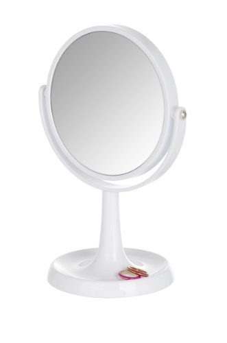 Wenko 3656520100 Kosmetik Standspiegel Rosolina weiß, Spiegelfläche ø 15cm, 500% Vergrößerung, Kunststoff, 19.5 x 28 x 14 cm, weiß - 4