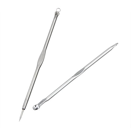 Foxpic Komedonenquetscher Mitesser Akne Pickel Nadel Unreinheiten Abzieher + Clip - 4