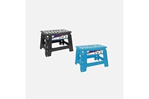 OTLCREATIONS Small Folding Stool - Lightweight and Compact Anti Slip Step Stool for Kids and Adults with Carry Handle for Home, Kitchen, Bathroom and Workplace