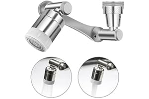 Wisada 1440° Braccio Robotico Rubinetto Rotante Universale,Estensore Antispruzzo Universale e Conveniente,Rotazione Multi-Angolo 3D,Uscita Acqua Dual-Mode,Materiale in Rame Fine,Stoccaggio Pieghevole