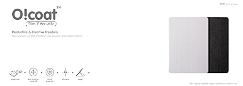 Ozaki O!Coat Slim-Y Versatile Smart Schutzhülle für Apple 12,9″ iPad Pro in schwarz [Patentierte Standfunktion | wake/sleep Funktion | Apple Pencil Halterung | Kunstleder] – OC151BK - 7