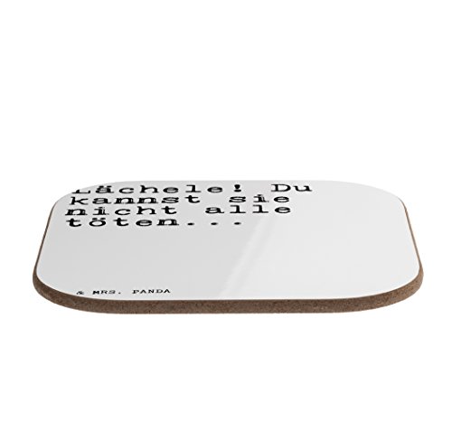 Mr. & Mrs. Panda Quadratische Untersetzer mit Spruch „Lächele! Du kannst sie nicht alle töten…“ – 100% handmade aus Hartfaser – Untersetzer, Holz, Glas, Gläser, Glasuntersetzer, Frühstück, Party, Geschenk, Geschenke, Schenken, Mitbringsel, Set, quadratisch, quadrat, eckig, Tisch Lachen Aggression Wut Spruch Sprüche Lustig Spass Geschenk Geschenkidee Zitate - 3