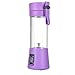 Produktbild Rosepoem USB wiederaufladbare Saftschale,Mini Electric Fruit Mixer Saft Tasse Lebensmittel Chopper Chop Obst Maschine mit 6-Seiten-Klinge - Lila