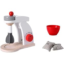 Babysbreath17 Jouets pour Enfants Mixer Pop Up Toaster Machine à café en Bois Jeux de Simulation de Cuisine avec Accessoires 2 16.5x16.2x8.8cm