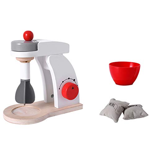 Babysbreath17 Jouets pour Enfants Mixer Pop Up Toaster Machine à café en Bois Jeux de Simulation de Cuisine avec Accessoires 2 16.5x16.2x8.8cm