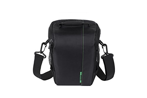 RIVACASE SLR Colttasche – Elegante Tragetasche mit verstellbaren Trennwänden und Zubehörfächern – Schwarz - 11