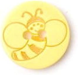 Round Bumble Bee Design Buttons - per 5 buttons