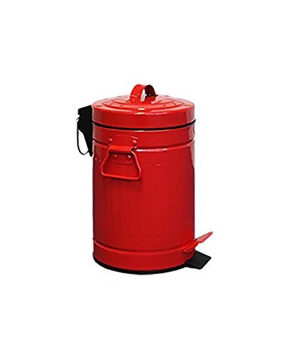 Tretabfalleimer - Retro Design - mit Absenkautomatik Bad-Abfalleimer - Tretmülleimer - Treteimer - Mülleimer - mit Deckel - Vintage - 3L - American Style - Edelstahl - Milumi Edition