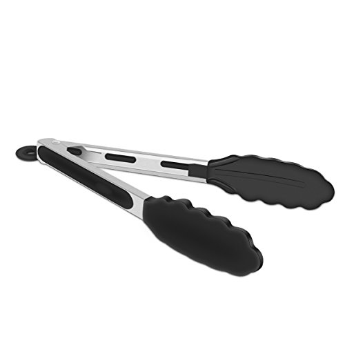 Panpany 20 Zentimeter Küchenzange Antihaftzangen Edelstahl Grillzange für Braten und Grillen