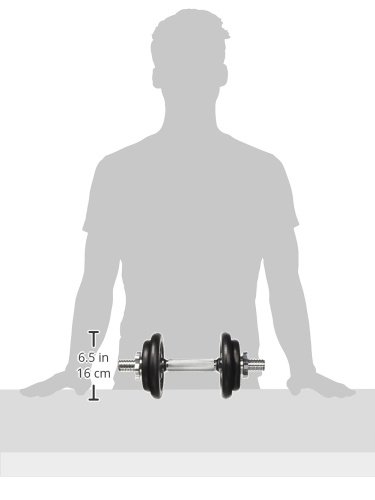 ScSPORTS 10 kg Hantelset Kurzhantel-Set, 1 x Kurzhantel 35 cm, Hantel aus massivem verchromtem Stahl Ø 30 mm, Hantelscheiben-Set Gusseisen 7,5 kg Gewichte, 30/31 mm Bohrung - 2