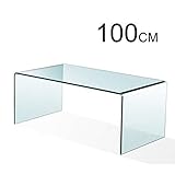 mesa de centro de vidrio curvado DIMENSIONES: Ancho: 100 cms Fondo: 48 cms Altura: 43 cms.