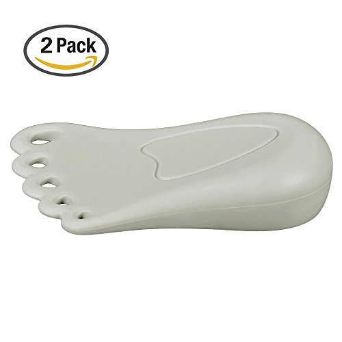 Mudder Baby Safety Door Stopper - Non Skid Rubber - Foot Shape - 2 Pack (Gray)