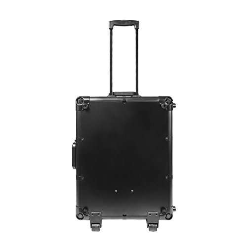 Visagisten-Trolley Kosmetikkoffer Visagistenkoffer Alutrolley Beauty Case Schminktisch + Spiegel + Beleuchtung Los Angeles Schwarz Silber 66x50x26 cm - 7