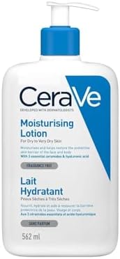 CeraVe Lozione Idratante Viso e Corpo, Per Pelli da Normali a Secche, Idratazione Profonda e Duratura, Barriera Cutanea Protetta, Con Acido Ialuronico e 3 Ceramidi Essenziali, 562 ml