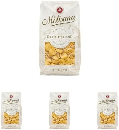 La Molisana - Rotelle n. 71, Pasta Classica da Solo Grano Italiano, Trafilata al Bronzo, Formato Fantasia a Rotella Ideale per Piatti Creativi o per Bambini, Confezione da 2000 g