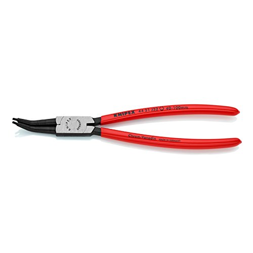 Knipex Circlip Pliers for internal circlips in bore holes 45° bent black atramentized, plastic coated 225 mm 44 31 J32