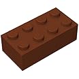 Classic Bulk Brick Block 2x4, 100 Piece Building Brick Brown, Compatible with Lego Parts and Pieces 3001(Colour:Brown)