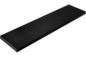 MODULARREDO | MINERVA Mensola da Muro, Mensola Tamburata, Scaffale Legno, Mensola da Parete, 100x25x3.8 cm, Nero