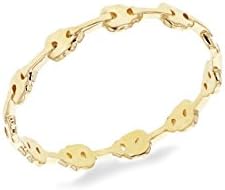 LUIS MORAIS Men's   14ct Yellow Gold Small Skull Outline Ring - Size S