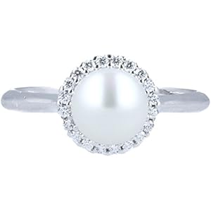 Gioiello Italiano - Silberring mit Perle und Zirkonia