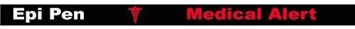 EPI PEN WRISTBAND S (1 x Black) MEDICAL ALERT - NEW 3 TONE EPIPEN BRACELET - 100% Silicone id card Emergency first aid identity rubber permanent ink Debossed band