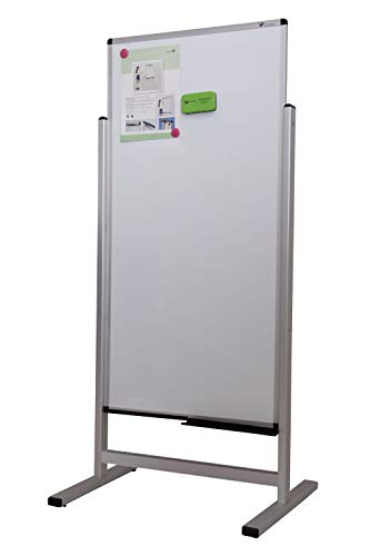 VIZ-PRO Pizarra blanca magnética de doble cara, 1200x600mm