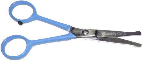 TINY TRIM ball tipped small pet grooming scissor 4.5 inch 4.5" EAR NOSE FACE PAW - Cat Dog Pet in BLUE