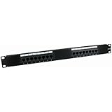 rhinocables® Network Patch Panel Rack Mountable RJ45 Ethernet Hub fits 19" Racks CAT5e CAT6 CAT6A Network Management Plate (1
