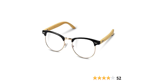 Navaris Occhiali non graduati retro donna uomo - Occhiali finti da vista  unisex protezione luce blu PC - Occhiale con astine bambù lenti trasparenti  : Amazon.it: Abbigliamento