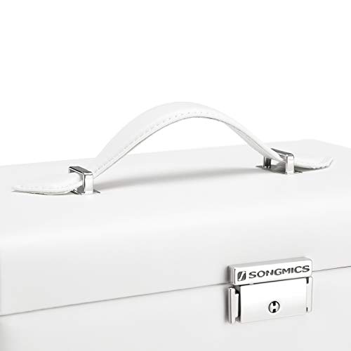 Songmics Schmuckkästchen Schmuckkoffer Abschließbar Spiegel 4 Hacken JBC121W - 9