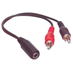 Dexlan - Adaptador de clavija de 3,5 mm (hembra) a 2 salidas RCA