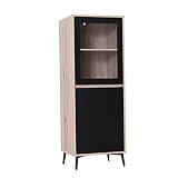 ✅AMPLIO ESPACIO DE ALMACENAMIENTO: Consta de 1 armario y una vitrina, los dos incorporan un estante interior. Puedes usarlo para guardar objetos decorativos, llaveros, fotos, libros o platos.