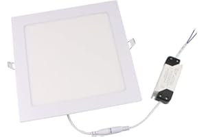 LEDYA Pack de 2 Paneles Led Cuadrado 20W 1600Lumenes Downlight Techo Empotrable Ultrafino Aluminio Driver Incluido Facil Instalacion (6000K-Blanco Frio)