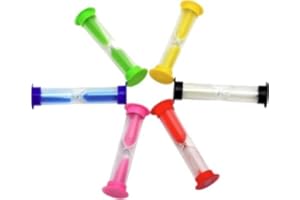 Edz Kidz 6 Pack Sand Timers 8.5cm. Sand Clock Timer 30sec / 1min / 2mins / 3mins / 5mins / 10mins for Classroom Game Home Office Decoration