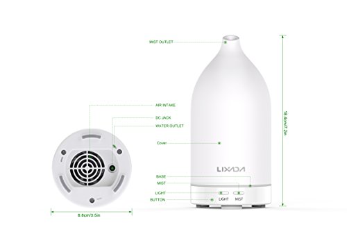 Lixada Aroma Diffusor 100ml Luftbefeuchter Farbwechsel mit TÜV Zertifizierung - 2