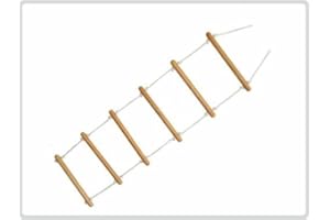 SANIVERSUM UG Bettleiter 160 cm lang - Strickleiter Aufrichtehilfe 6 geformte Rundhölzer