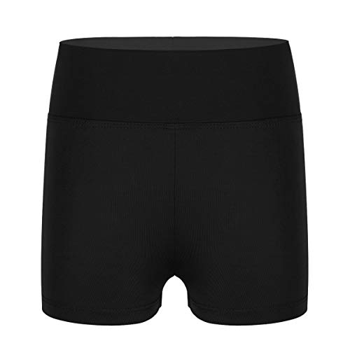 dPois Fille Enfant Short de Sport Danse Gym Ballet Taille Haute Short de Yoga Gymnastique Short de Bain Plage Legging Pantalon Court Extensible Short de Course 6-12 Ans