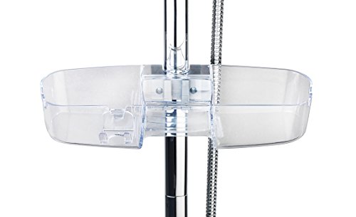 Wenko 22796100 Duschstangencaddy Premium Duschregal mit 3 Fächern und Haken, Kunststoff, transparent, 12 x 36 x 7,5 cm - 2