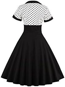 Women's Vintage 1940s Polka Dot Tunic Midi Fit And Flare Dress