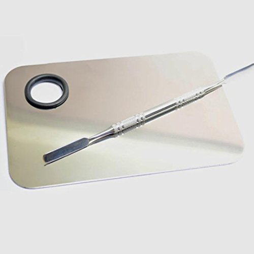 Ungfu Mall 1PC Stainless Steel Plate Nail Art Cosmetic Color Mixing Palette Spatula
