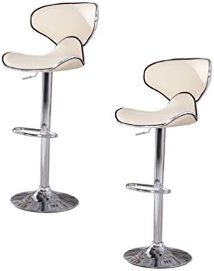 OSPI Simple Chic Set 2 of Comfortable Style Bar Chair with Adjustable Stick L59.5*W49*H48 (Off White)