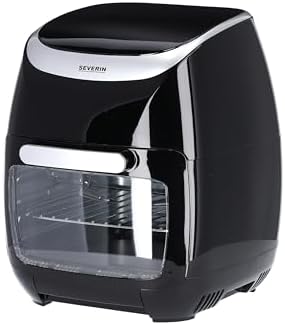 SEVERIN FR 2446 Friggitrice ad aria multifunzione, Friggitrice aria con 11 litri di capacità e controllo touch, Friggitrice senza grassi con numerosi accessori, Nero