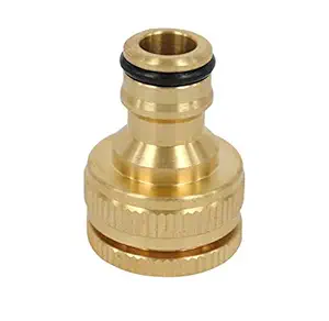 SHAFIRE Brass Dual Universal Tap Connector for Threaded Tap 1/2 and 3/4 inch Pipe Adaptor Garden Water Hose Quick Connector for Garden Hose Pipe Fitting