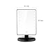 Wawoo 16 LED Battery Operated Touch Screen Sensor LED Mirror, 180 Degree Free Rotation Tabletop LED Lighted Makeup Mirror, Cosmetic Vanity Makeup Mirror