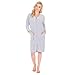 Produktbild Aquarti Damen Morgenmantel Kurz Velours Hausmantel mit Reißverschluss 3/4 Ärmeln Bademantel Nicki Große Größen, Farbe: Melange / Grau, Größe: 5XL