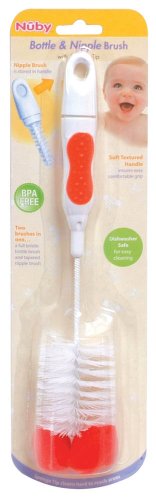 Nuby Bottle Nipple Brush, Colors May Vary