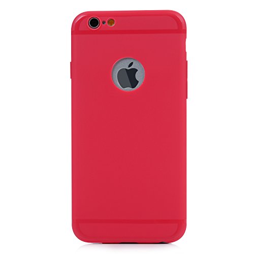 Funda iPhone 6  iPhone 6s Carcasa Silicona Gel Mate   Vidrio Templado Protector de Pantalla - Mavis s Diary Case Ultra Delgado TPU Goma Flexible Cover para iPhone 6 6s - Rojo