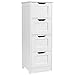 HOMFA Campagne Meubles de Rangement avec 4 Tiroirs Commode Armoire Blanche pour Chambre Salle de Bain (Type-1)